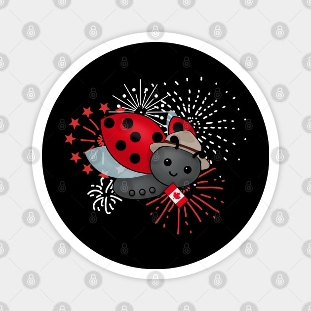 Canada Day Ladybug Magnet by HolidayBug